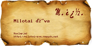 Milotai Éva névjegykártya
