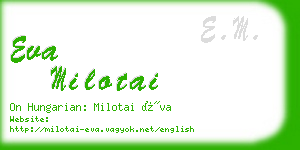 eva milotai business card